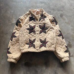 Trendy Floral Quilted Bomber Fall Layer